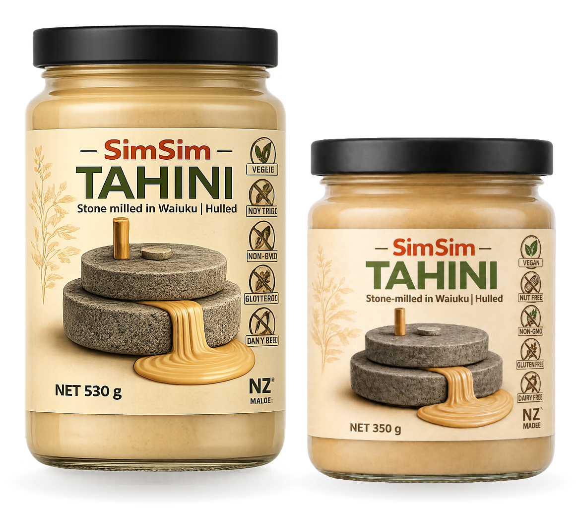 SimSim Premium Roasted Tahini in 350 g and 530 g jars